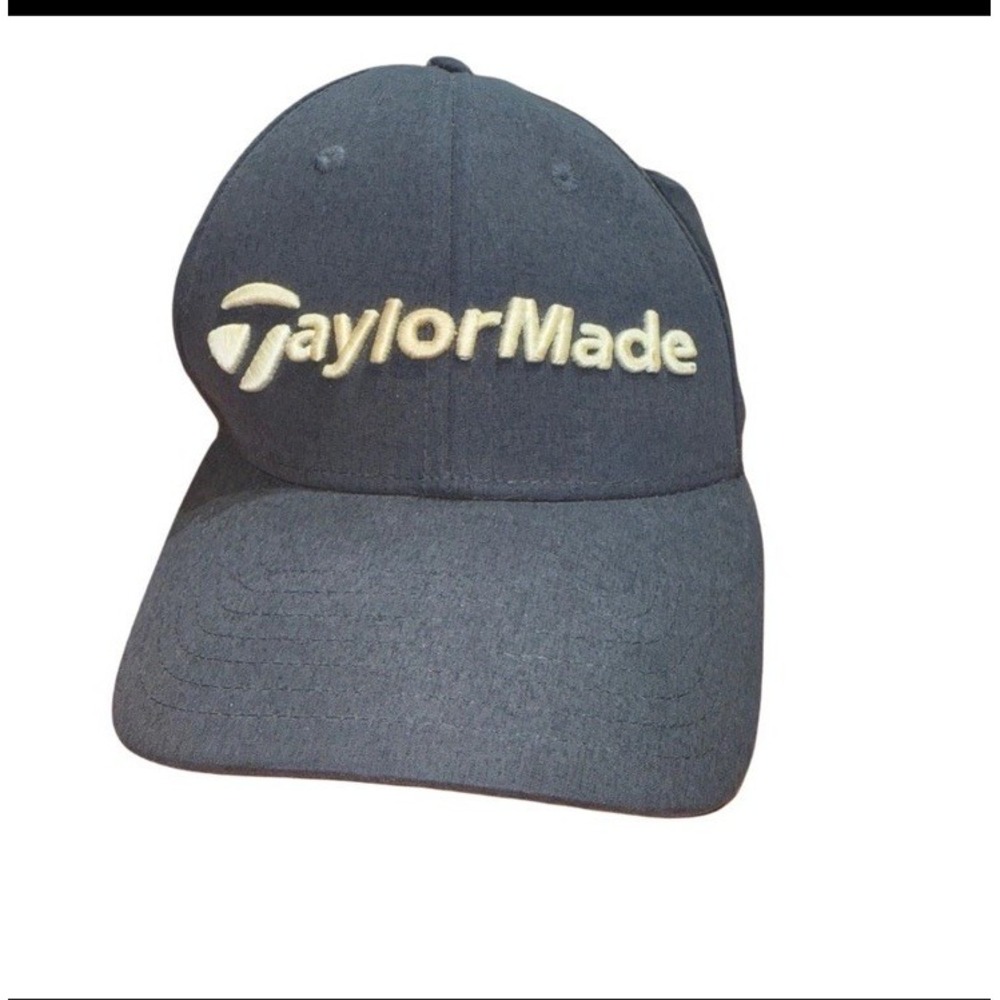 TaylorMade Golf Hat Mens One Size Blue & Beige Letters Strapback Adjustable